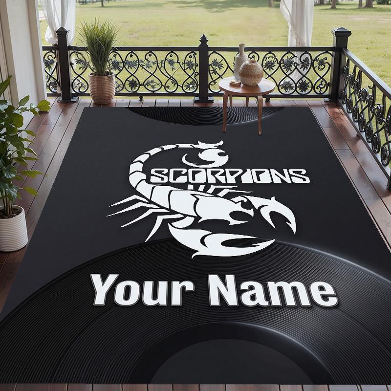 Custom Text Printed Rug Scorpions Non Slip Floor Carpet For Home Room Decor