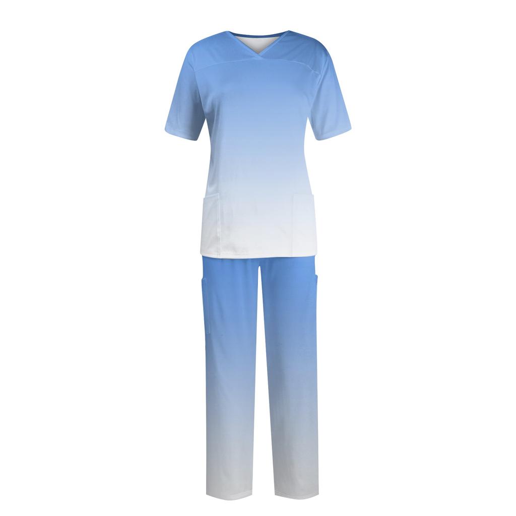 Frauen Kurzarm V-ausschnitt Tops + Hosen Arbeits Set Anzug Lose Beiläufige Kurzarm T Shirts Top Und Lange Hosen trainingsanzug