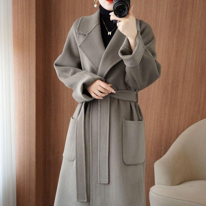 2023 Women's Mid-Length Oversized Double-Faced Cashmere Wool Coat