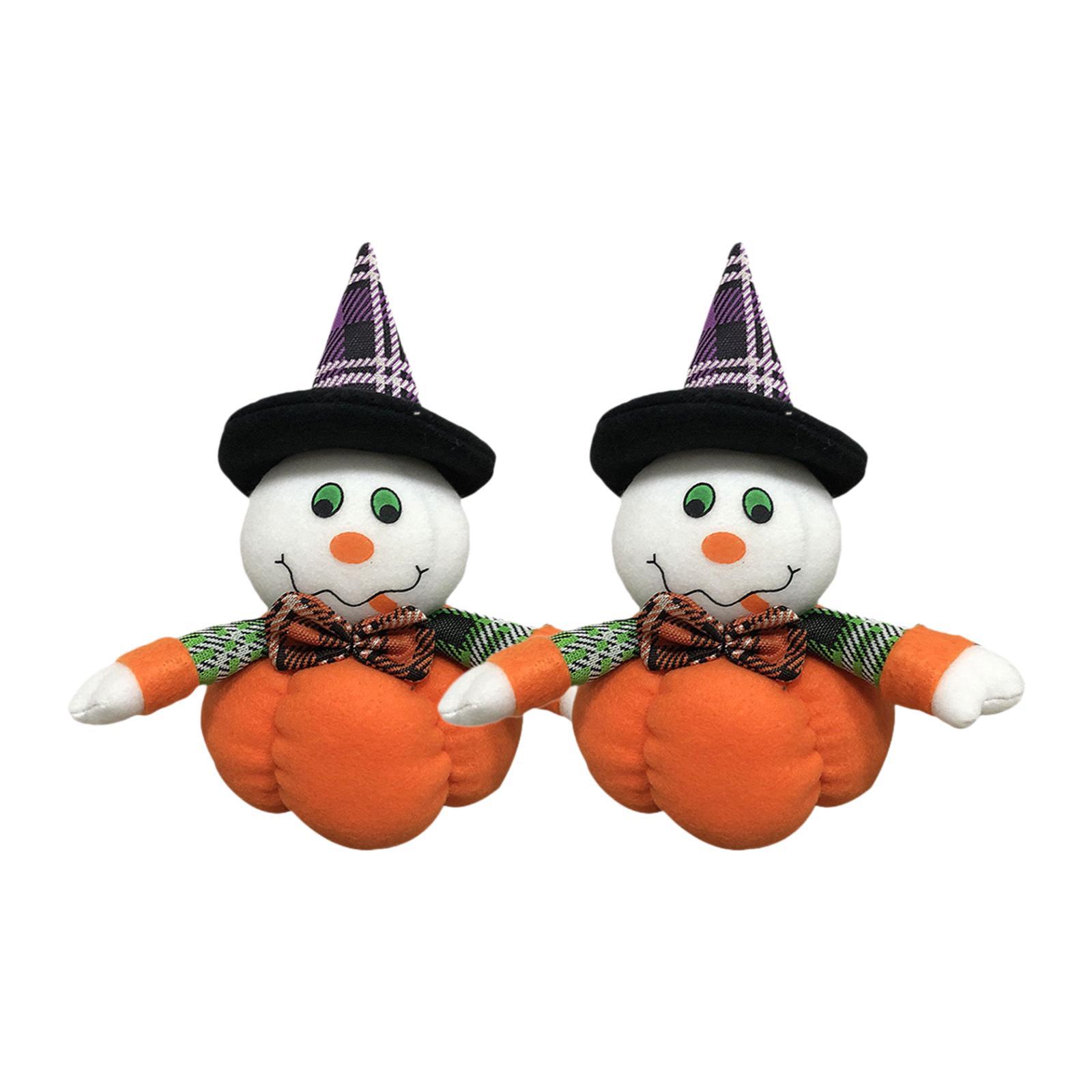 

2x Halloween Decorations Pumpkin Dolls Cloth Decorative Cartoon Creative Cute Toys for Home Bar Festival Bedroom Holiday