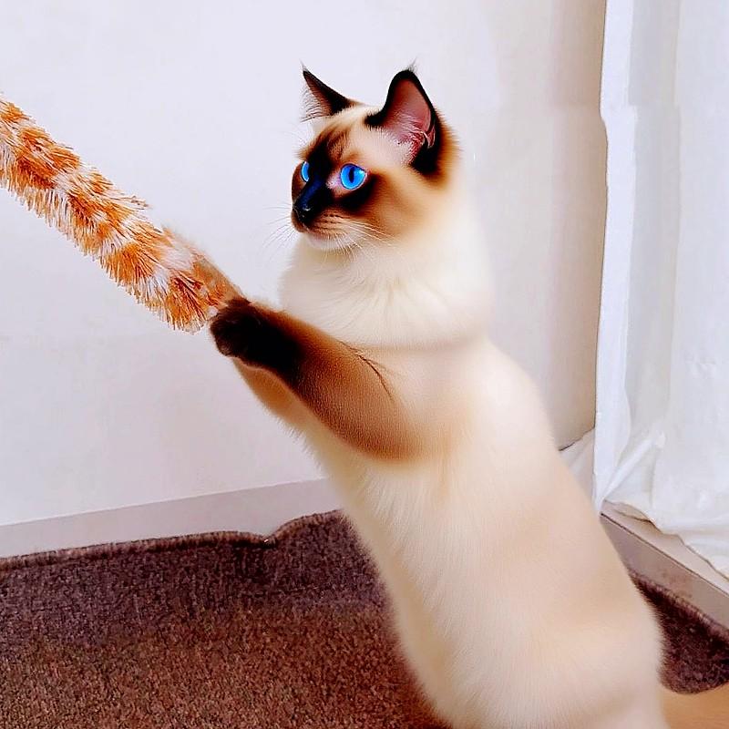 Cat Toy Feather Cats Teaser Sticks Plush Wool Cat Toys Interactive Bite-resistant Rope Feather Cats Toys with Bell Pet Products