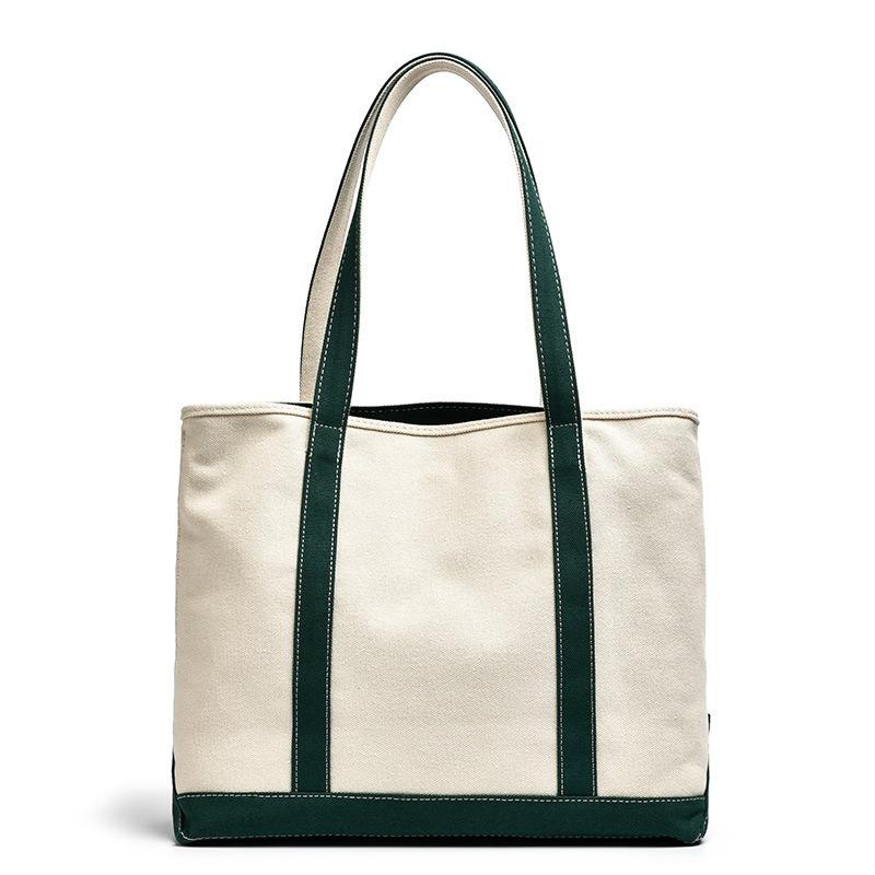 Contrasting Color Canvas Bag New Commuter Versatile Large-capacity Casual Shoulder Tote Bag
