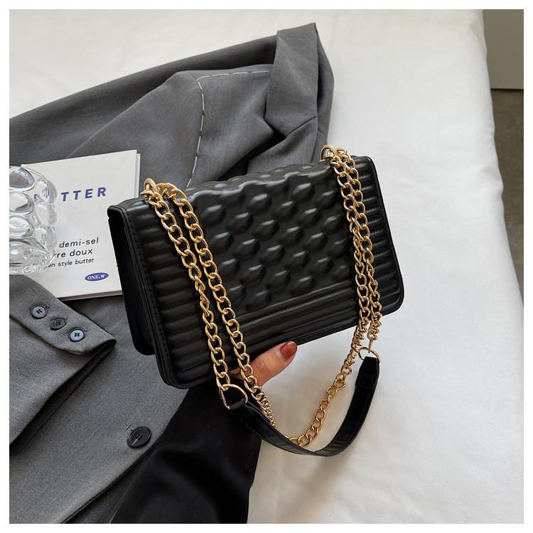 Trendy Minimalist Crossbody Bag For Women 2023 Summer New Casual Shoulder Bag With Quilted Chains