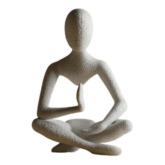 

Абстрактная статуэтка мыслителя Сидящая фигура в медитации Настольная фигурка философа для украшения дома, книжной полки, шкафа A