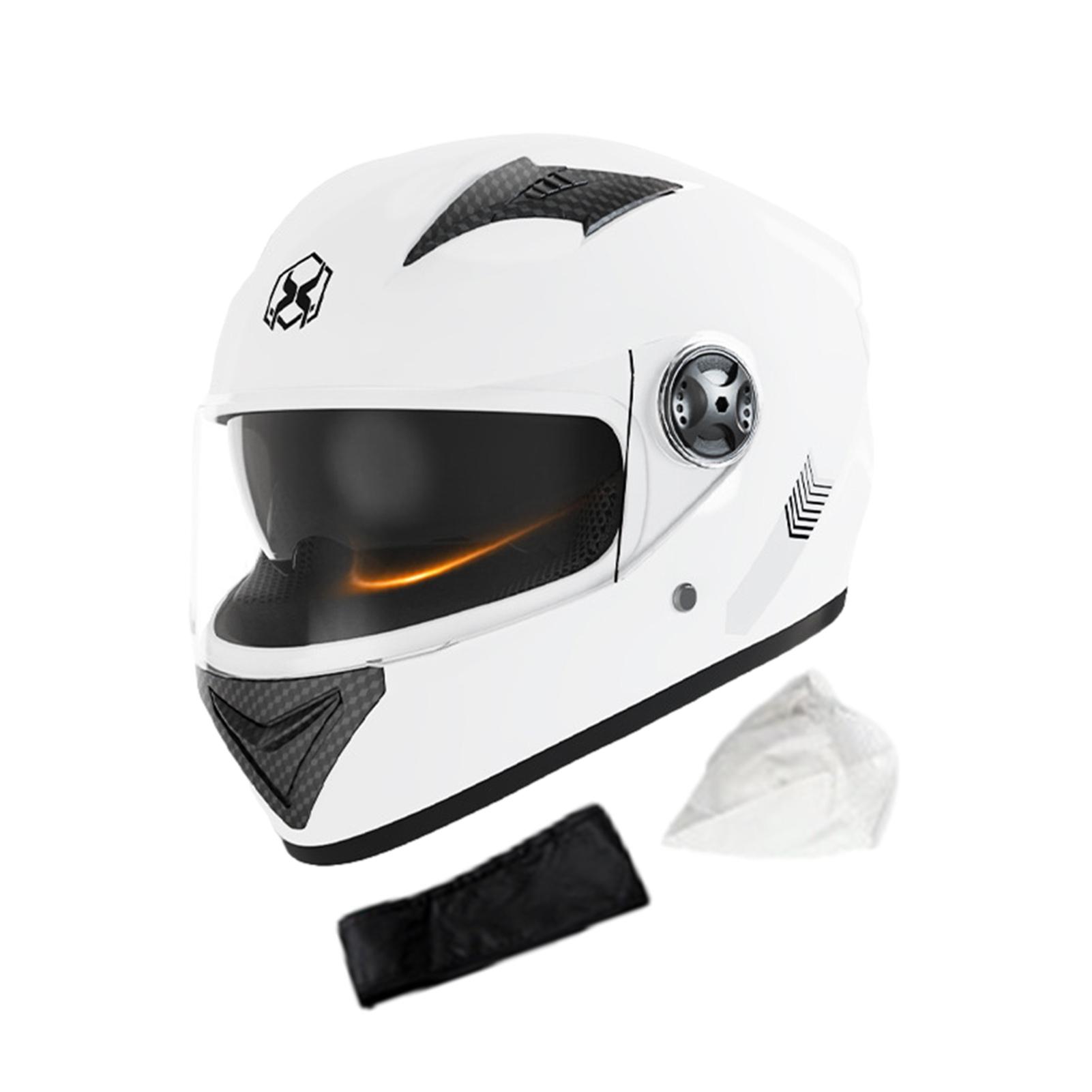 

Motorcycle Helmets For Men Full Face Motorbike Riding Helmets Protective Full Face Helmets With Warm Neck Scarf For Motorcycle білий