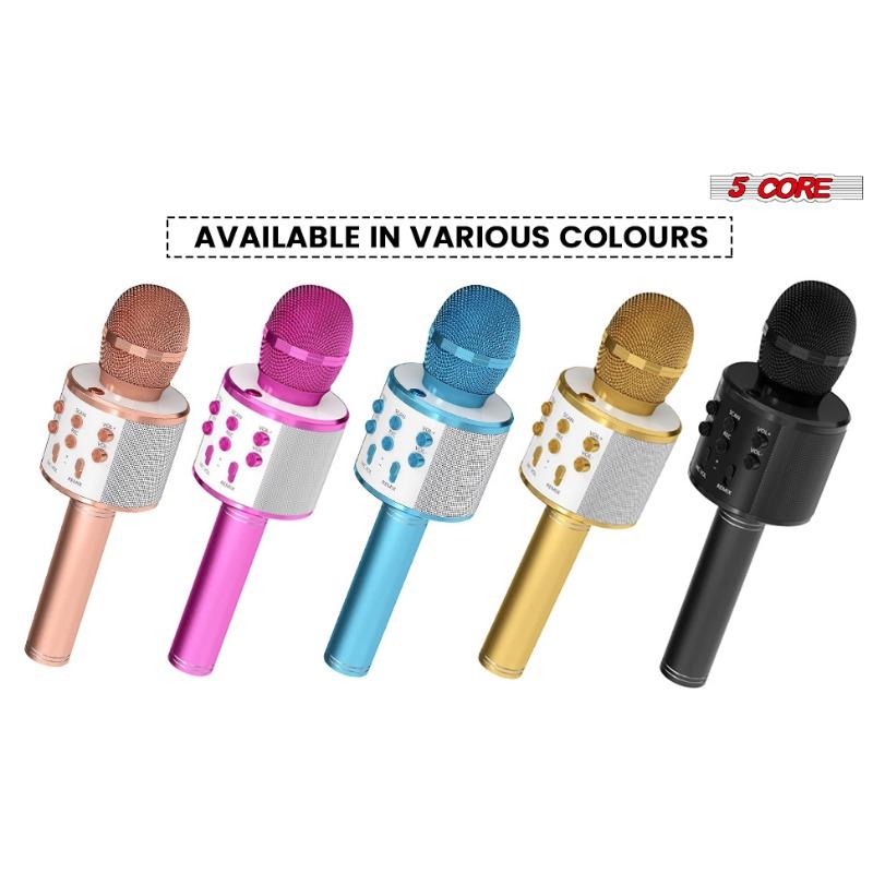 Bluetooth Wireless Karaoke Microphone All-in-One Portable Handheld Mic with Speaker Recorder Microfono Inalambrico WM SPK BLK