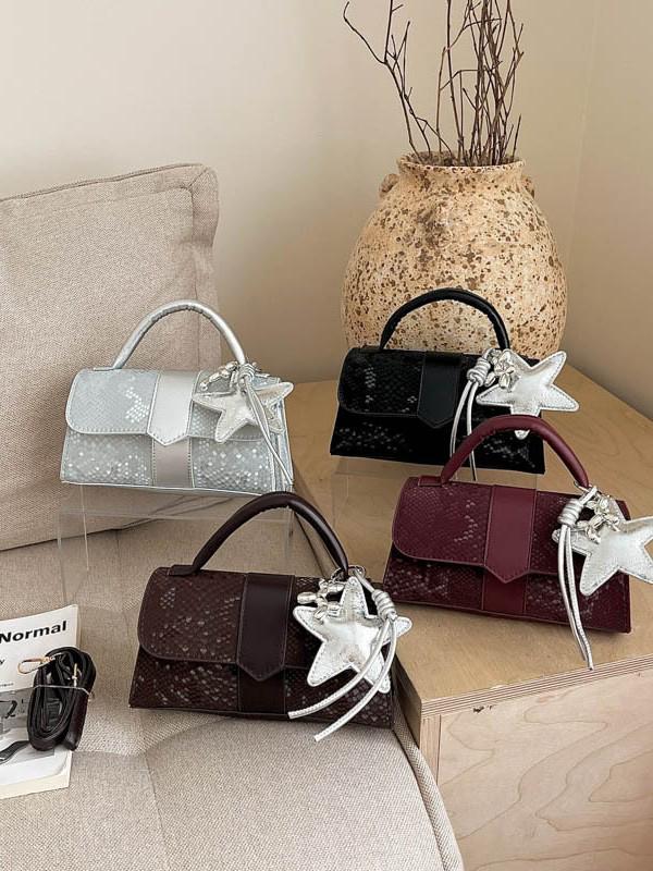 Women's 2026 Niche Snakeskin One-Shoulder Crossbody Handbag with Versatile Star Charm