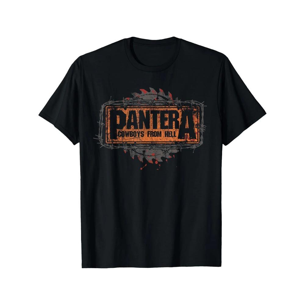 

Официальная футболка Pantera Cowboys From Hell с логотипом пилы, выбранный чистый хлопок, интересный дизайн, сделай сам, футболка с коротким рукавом для мужчин S чёрный