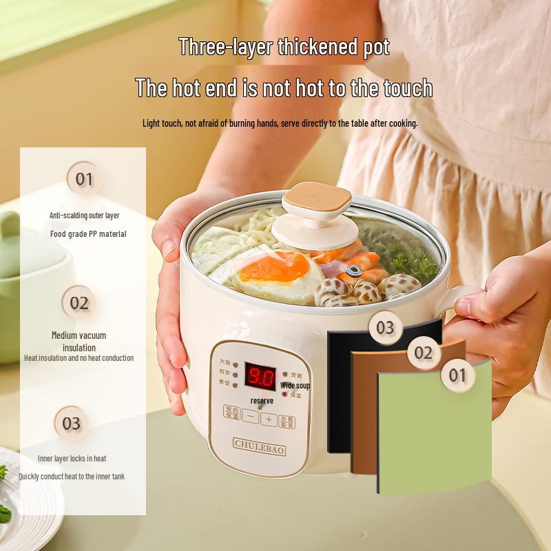Fornello Elettrico Multifunzione: Zuppa, Porridge, Noodles, Riso, Hot Pot per 1-3 Persone