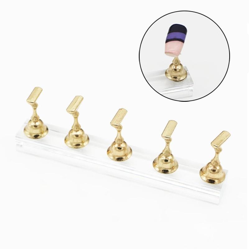 

Набор магнитных держателей для ложных ногтей(типс) золотой