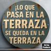 Vintage Spanish Style Round Aluminum Sign Patio Secrets Inch Bar Restaurant Cafe Wall Decor