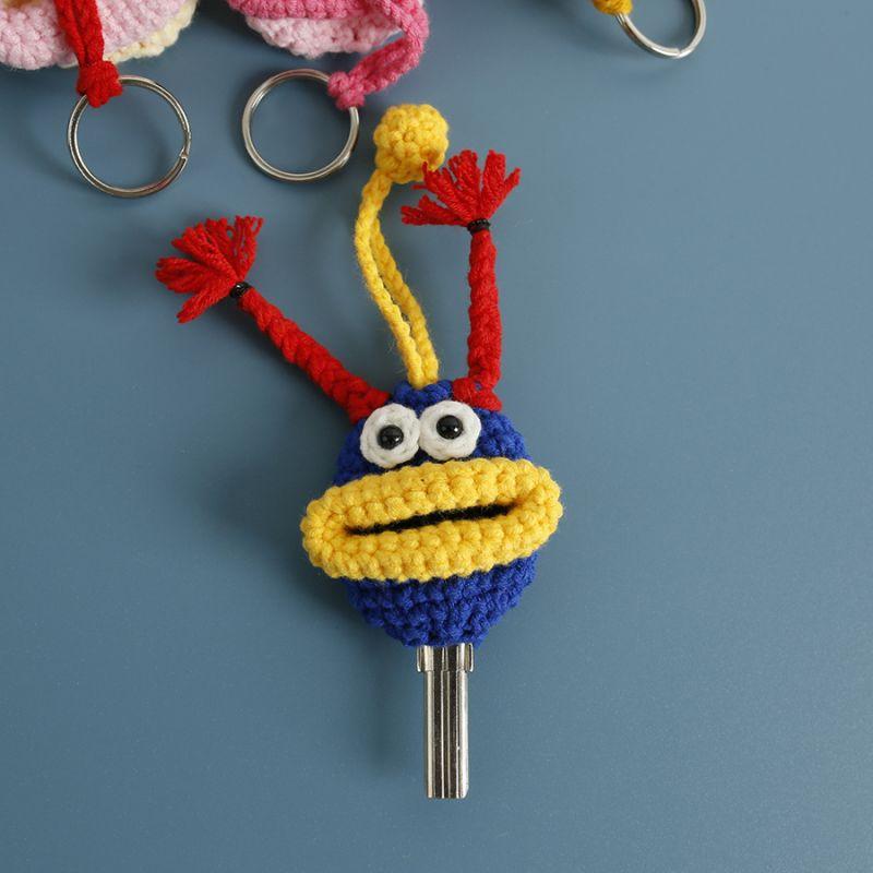 Animal Series Funny Sausage Mouth Doll Crochet Keychain Cute Crochet Bag For Car Keys Holder Knitted Doll Bag Keyring Custom