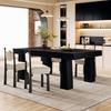 Dining Table 160x80 Cm, Rectangular Kitchen Table with Robust, Tapering Table Legs, Modern Black Wooden Table for Dining Room