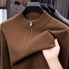 470g Men's Old Money Style Wool Zipper Cardigan Sweater - Thick Warm Knitwear