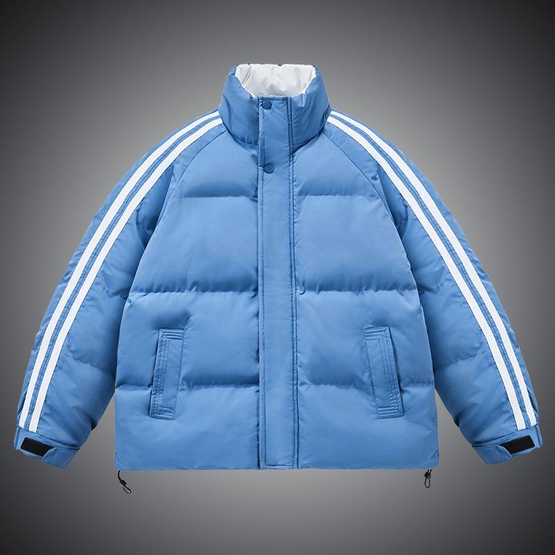 Stand Up Collar Casual Cotton Jacket Men's Winter Thickened Warm Hong Kong Style Waterproof Youth Plus Size Padded Jacket Cotton Jacket