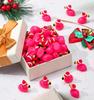 10/20 Stück Mini leuchtend pinker Flamingo Für DO-IT-YOURSELF Feengarten Zuhause Feiertagsparty Dekoration Geschenk mit Weihnachtsmannmütze Weihnachten Xmas Ornamente