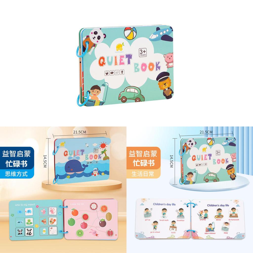 Wooden Puzzle Busy Book For Kids With Diy Stickers And Educational Activities For Early Learning