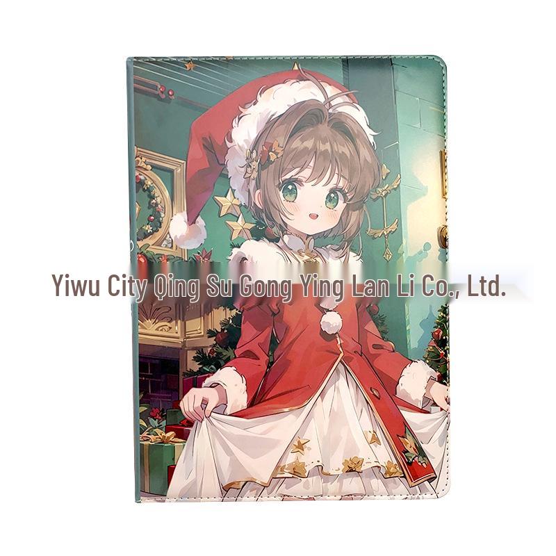 Christmas Anime B5 Notebook: Red & Green Sakura Hardcover Diary A-181