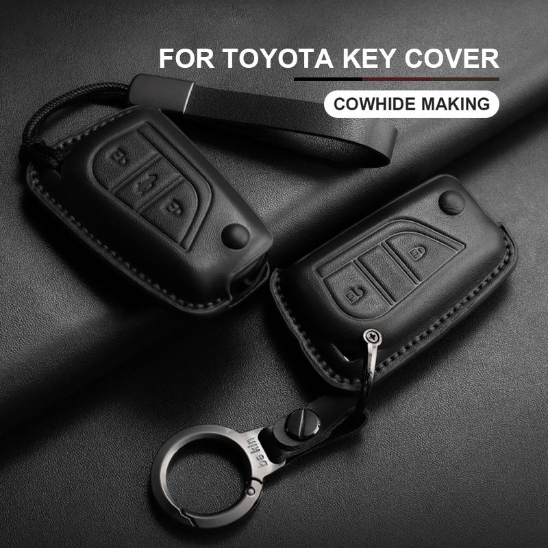 Car Flip Key Case Cover Shell Keychain Accessories For Toyota RAV4 Levin Camry Reiz Highlander Corolla Yaris Verso Avensis Aygo