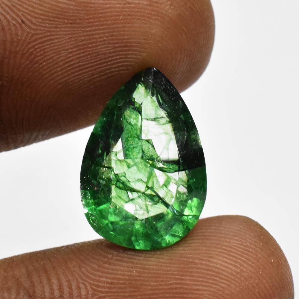 Natural Green Emerald Loose Gemstone Colombian Pear Cut 7.25 Ct for Jewelry Making and Crafts