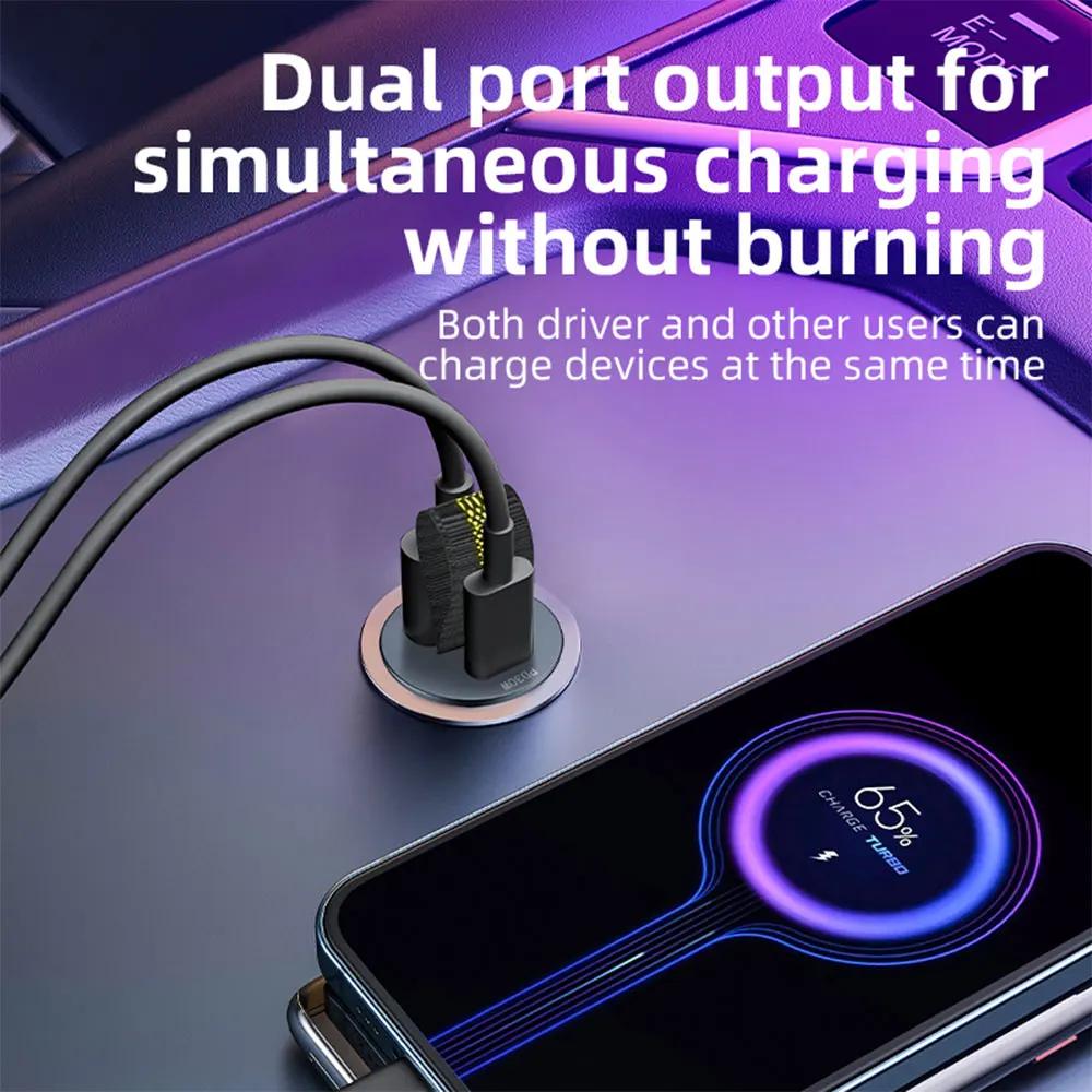 Mini Car Charger 12-24V Cigarette Lighter Fast Charging Type-C PD Quick Charge Car Phone Charger Adapter for IPhone 15 Huawei