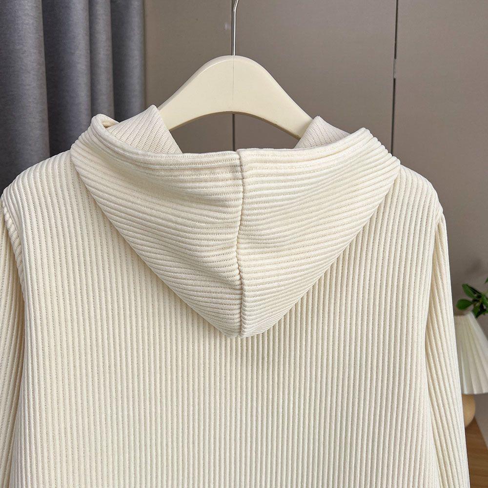 Large Size Women's Spring Hooded Sweatshirt - Slimming Irregular Loose Fit