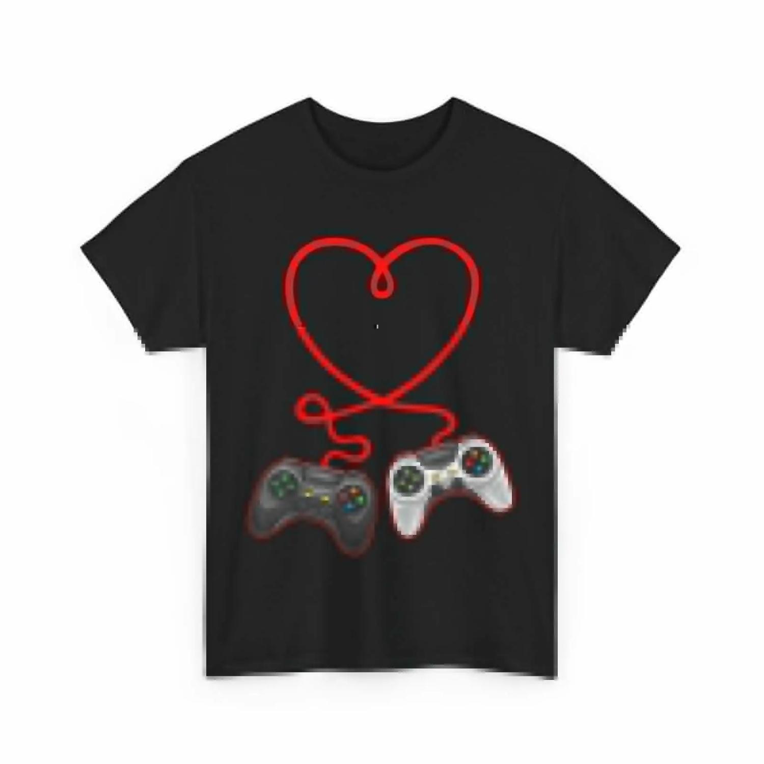 Video Gamer Valentines Day T Shirt With Controllers Heart S чёрный