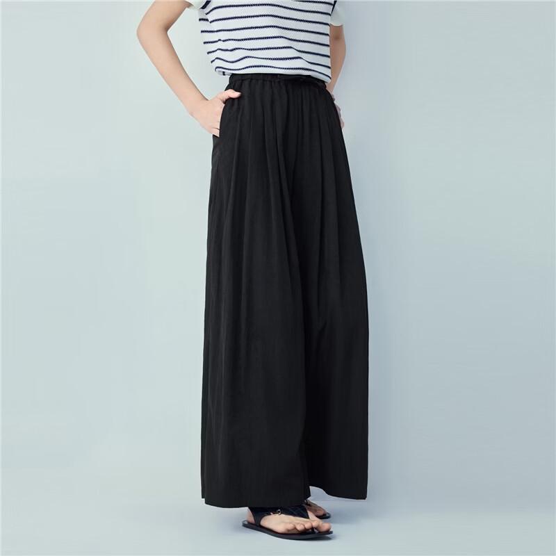 Giordano Women's Pleated Drawstring Wide-Leg Casual Pants