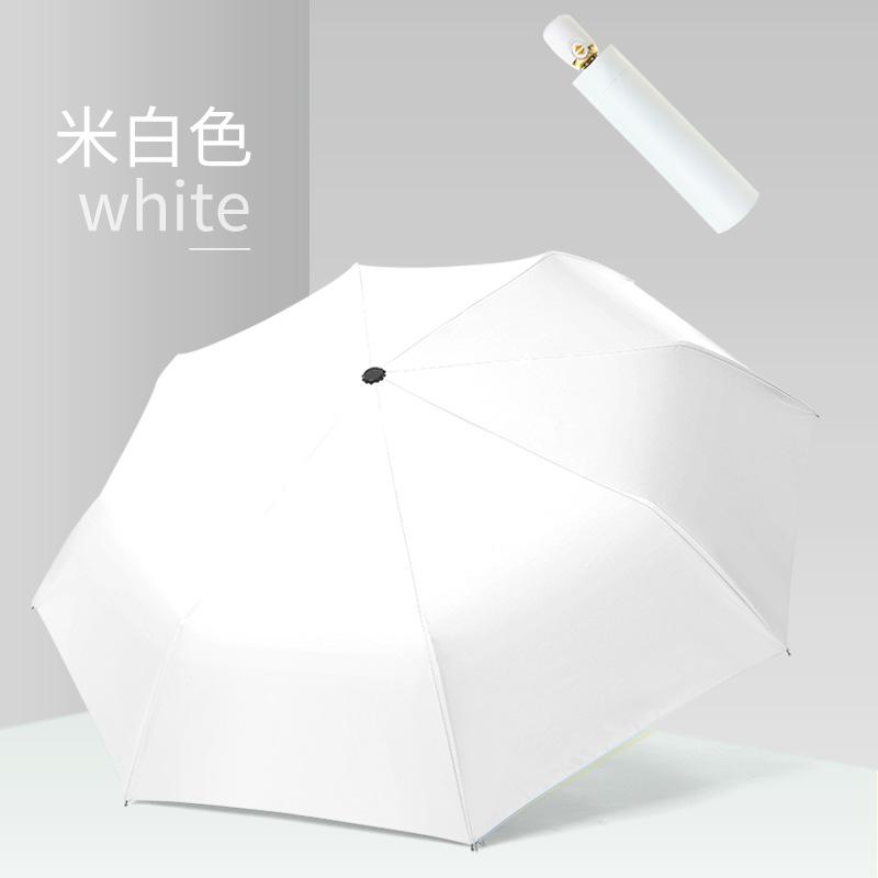 Automatic umbrella rain and shine vinyl cartoon cute sun umbrella creative tri-fold umbrella