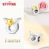 Exquisite Yellow Twelve Zodiac Signs Star Shape Taurus Symbols Authentic Copper Bead Compatible With Bracelets Women Do It Yourself Birthday Gift Acce