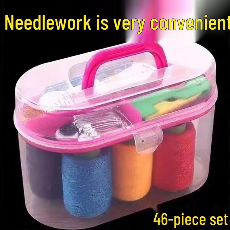 Portable Sewing Kit with Transparent Box