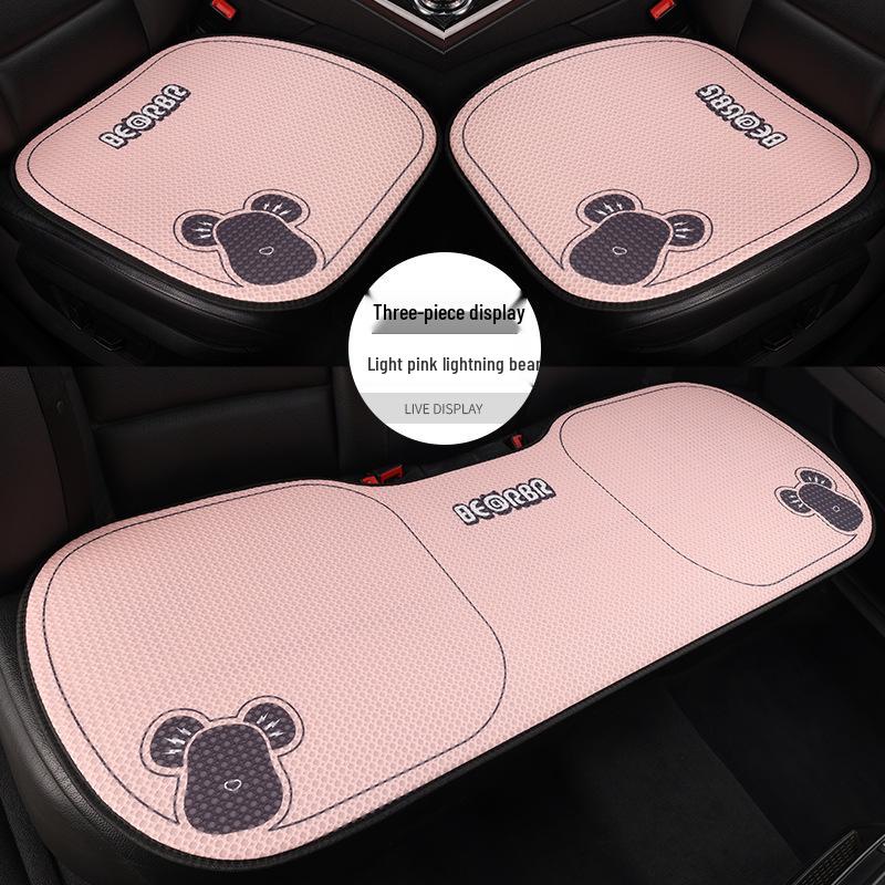 Universal Cartoon Linen Car Seat Cushion - Warm, Stylish, Four Seasons Comfort