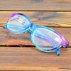 Lunettes de lecture de mode à monture complète rétro faites à la main avec monture ronde à fleurs bleues multicouches +0.75 à +4