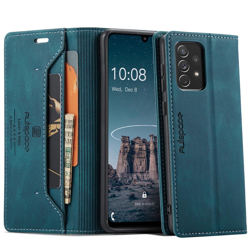 Premium Vintage Leather Wallet Case for Samsung Galaxy A33 5G - RFID Protection Flip Cover with Card Slots, Shockproof Retro Style (4 Colors)