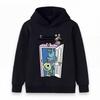 Stylish long sleeve kids hoodie with lovely monster character print, comfortable loose cut, great for school wear and weekend family outdoor trips.