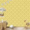 Geometric rhombus wallpaper yellow and cream, cream background 50x1000