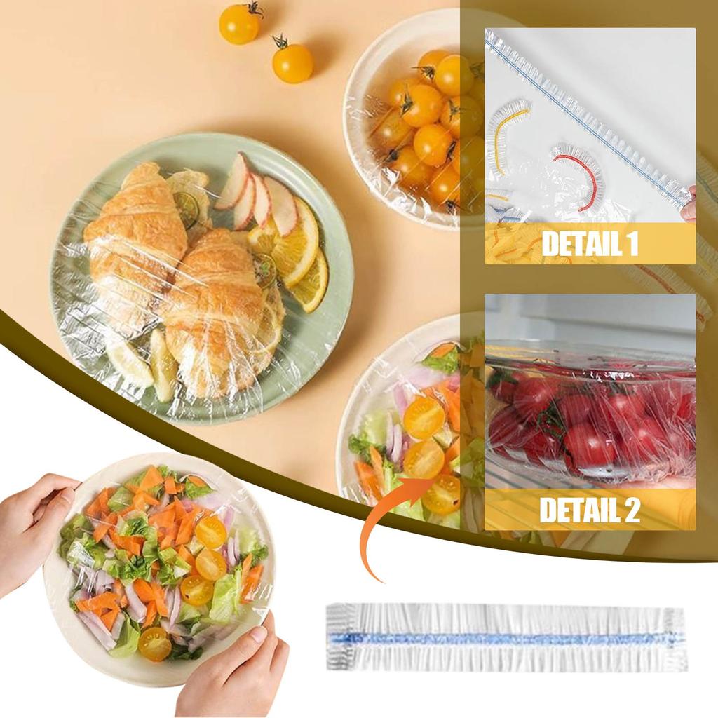 100pcs Disposable Household Refrigerator Cover, Universal Fresh Keeping Film Fruit Fresh Keeping Bowl Cover Bowl Cover