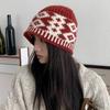 Women'S Knitted Cap Wool Mixed Retro Wool Hat For Keeping Warm Big Head Sized Cold Proof Hat For Male Head 1Pc