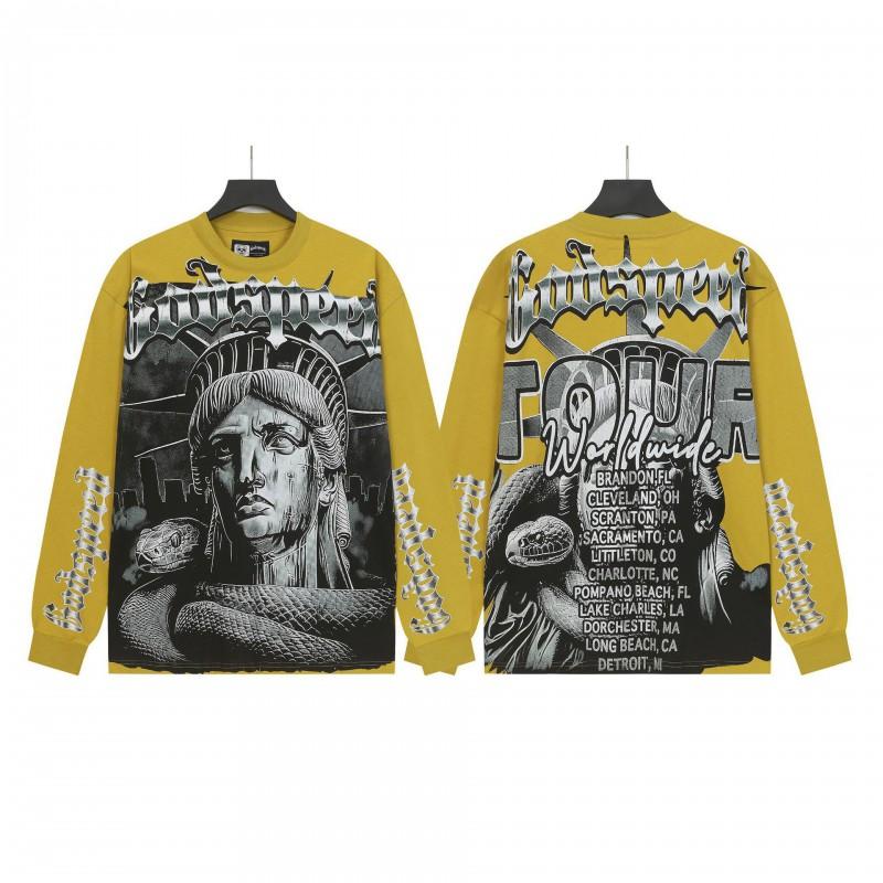 Unisex Vintage Skull Print Washed Cotton Long Sleeve Hoodie Streetwear Loose Fit