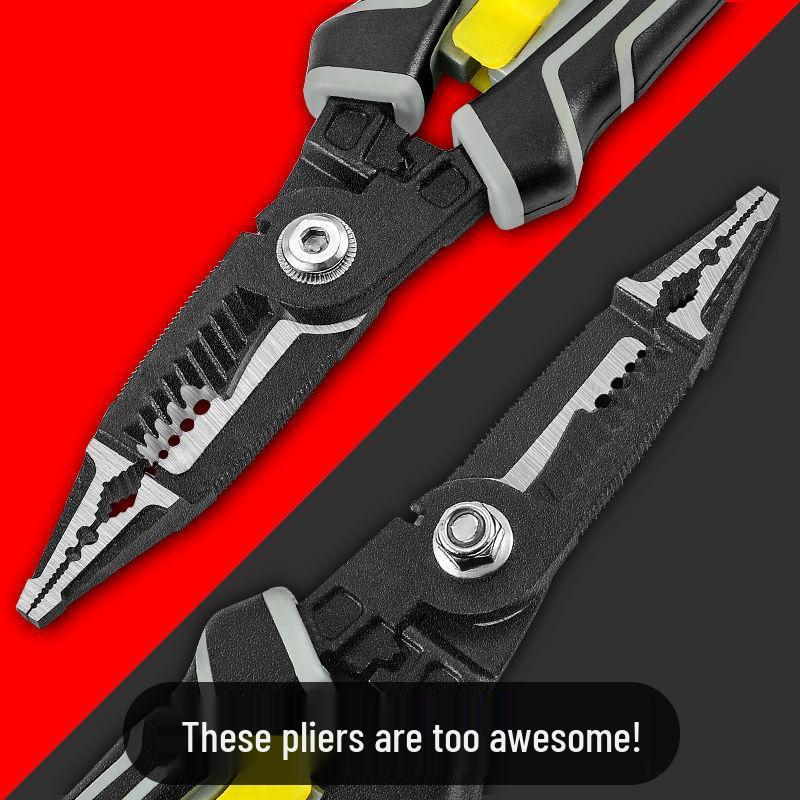 Sedm v jednom Multifunkční elektrikářské kleště: Odizolovací kleště, krimpovací kleště a kleště s jehlovými čelistmi