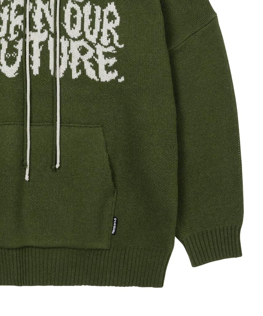 AJOBYAJO [Pba] Dbof Wool Knit Hoodie [Khaki]
