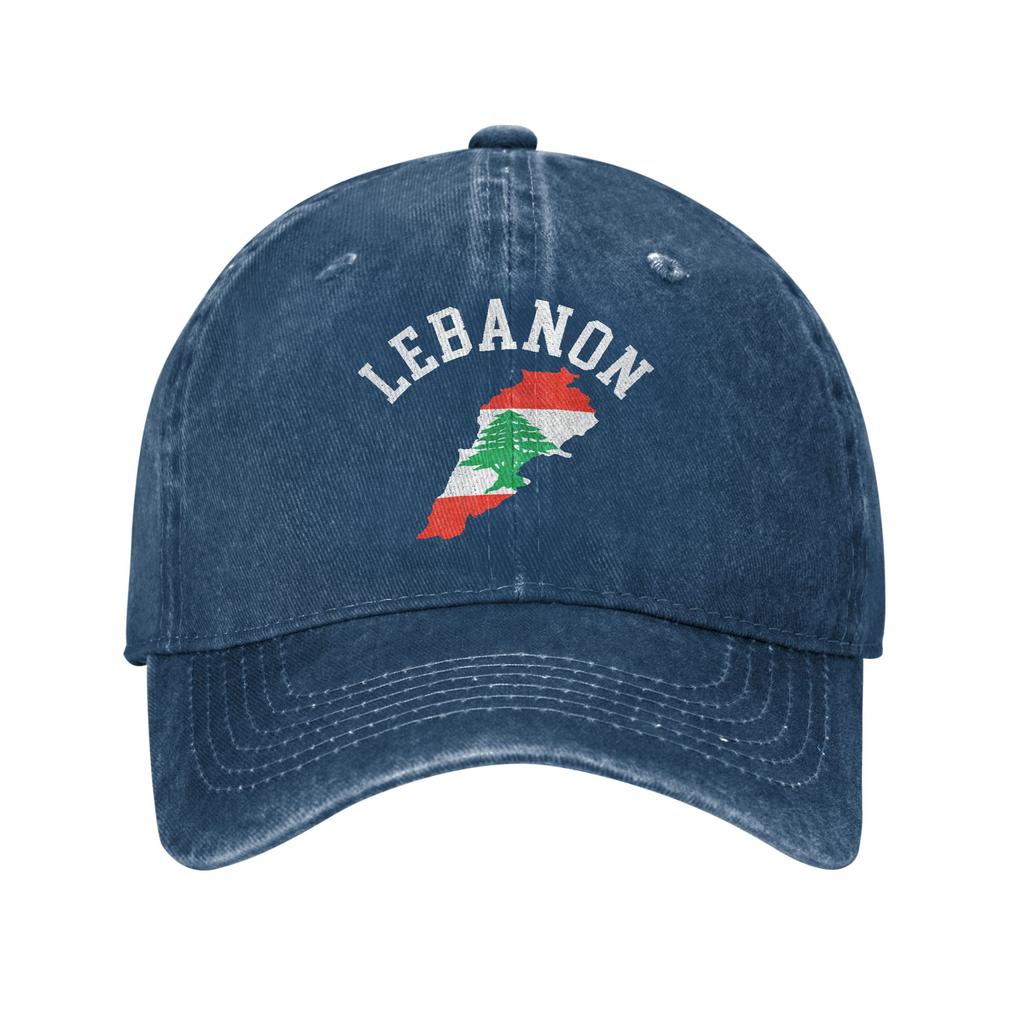 Lebanon Flag Map Sun Baseball Cap Fashion Unisex WoUnisex Washed Trucker Hat High Quality Custom Logo Outdoor Gym Baseball Caps Gift