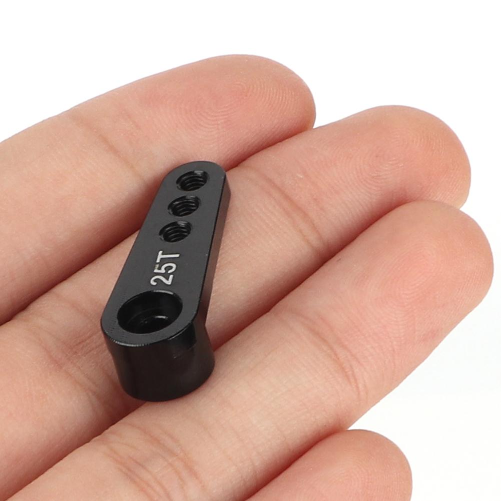 Aluminum Alloy RC Steering Servo Half Arm Horn 28.5mm 25T for HSP 110 Truck (Black)