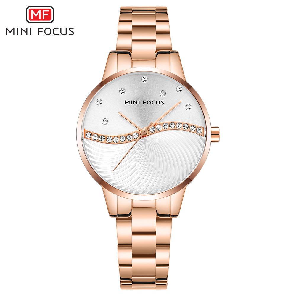 Fashion Steel Band Watch Japanese Movement Diamond Waterproof Ladies Watch