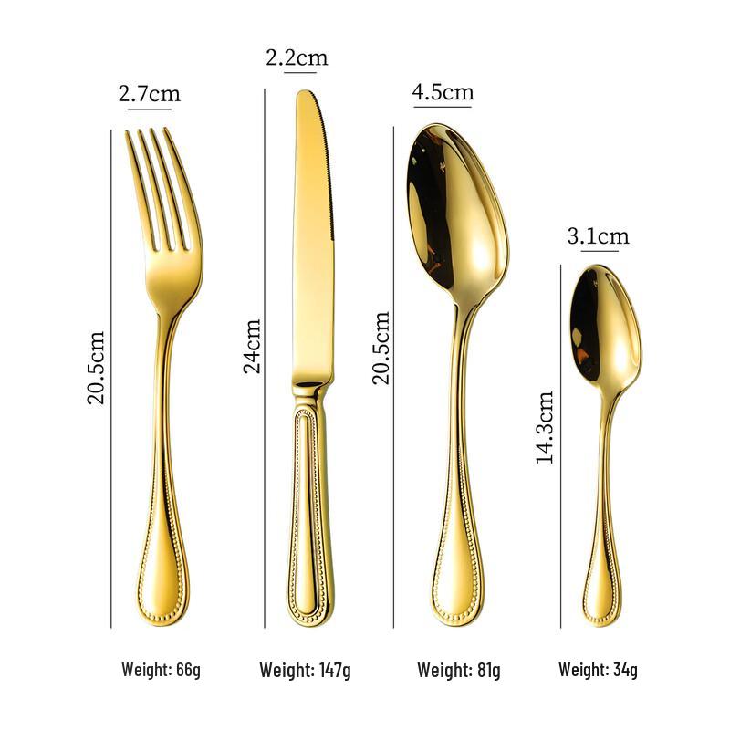 abay Gold Stainless Steel 4-Piece Cutlery Set