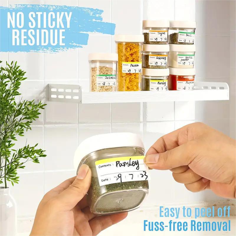 100 Etichete Colorate pentru Depozitarea Alimentelor pentru Frigider și Autocolante pentru Recipiente