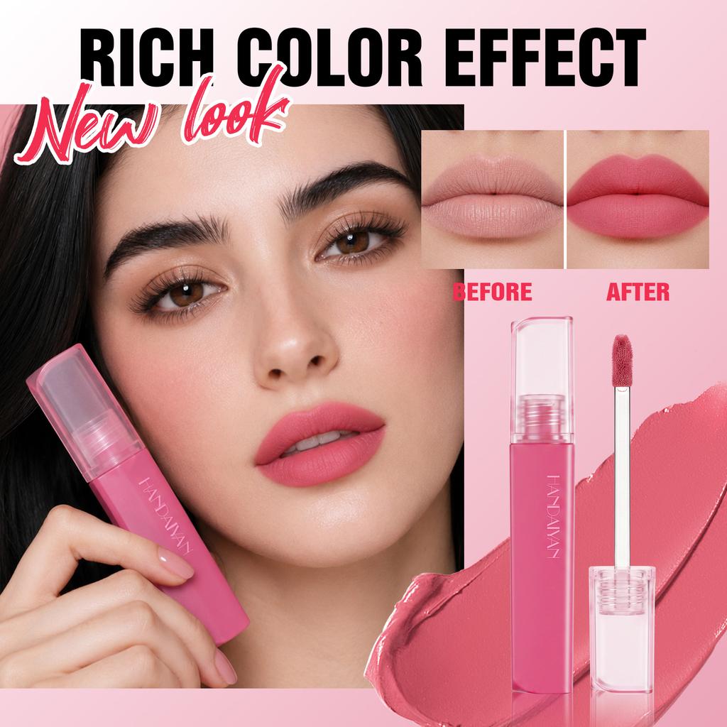 HANDAIYAN 6pcsVelvet Matte Lip Mud Set, Multi Use Lip & Cheek Tint Blush Waterproof Long Lasting Lipstick Cream, Lip Makeup for Daily Party Cosmetics