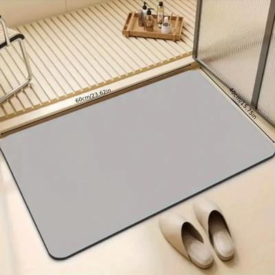 Solid Color Simple Bathroom Mat Bathroom Door Mat Household Soft Diatom Mud Toilet Door Mat
