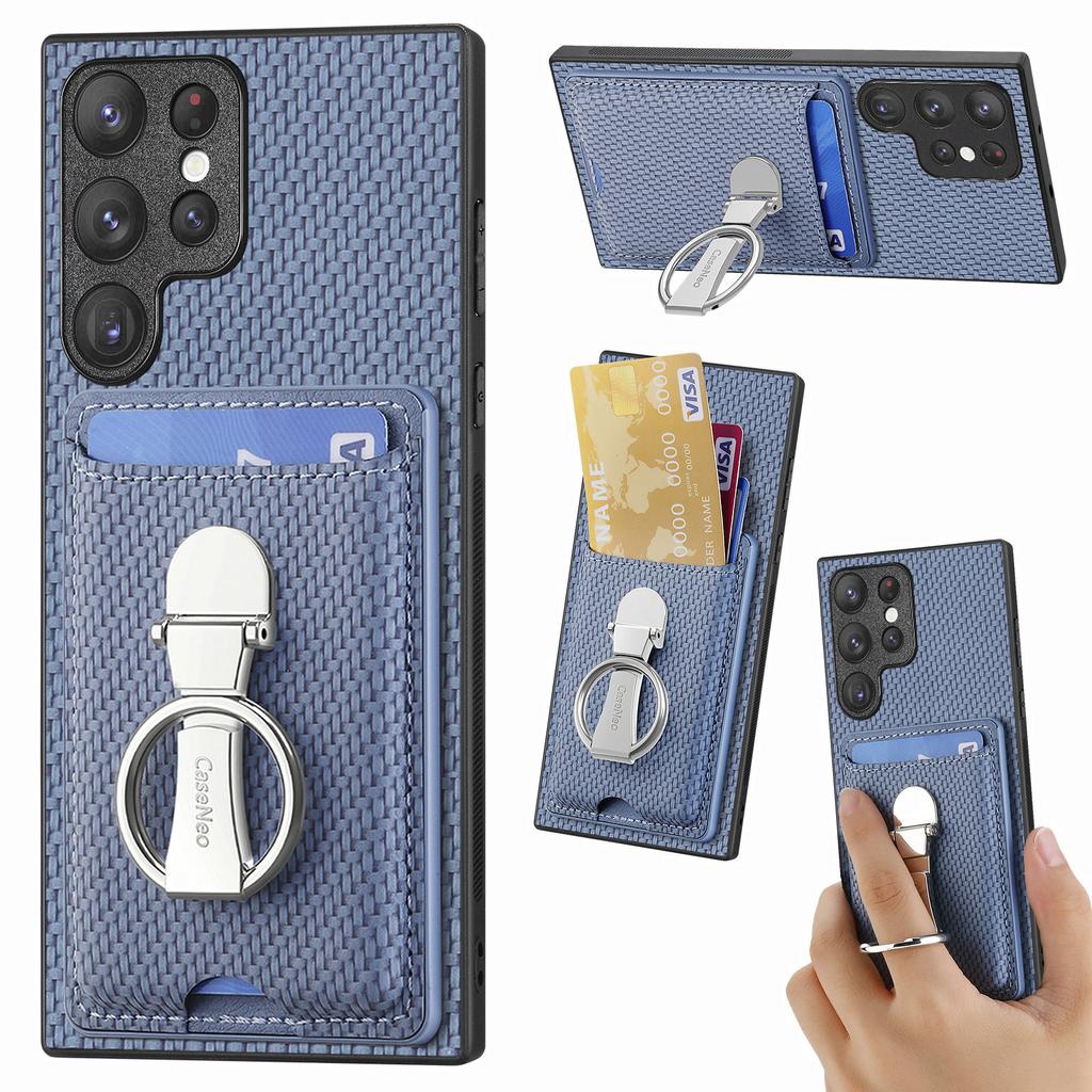 Geldbörse Kartenfach Tasche Hülle für Samsung Galaxy S23 Ultra S22 S21 Plus S20 FE A14 A54 A34 A53 A12 A23 Faltbare Hülle mit Ringhalter