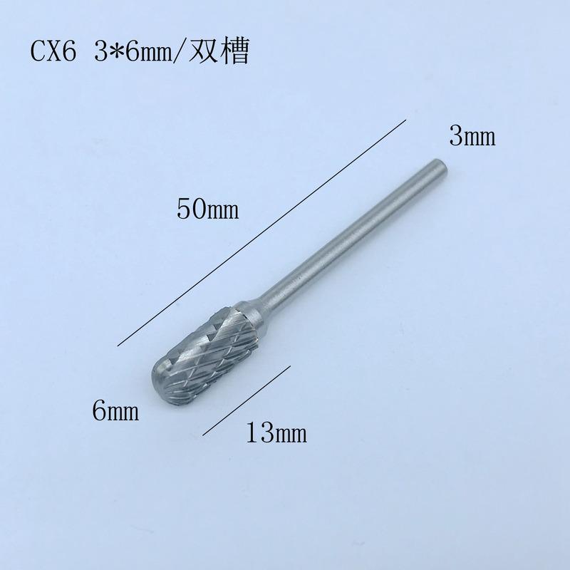 10ks/sada Ocelové rotační frézy Sada 3*6mm Stopka Dřevo DIY Elektrická brusná hlava Vrták